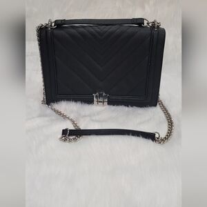 INC International Concepts Black Chevron Crossbody Bag